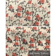 thumbnail image 6 of Faux Linen Valances for Windows Nature Plant Tree Branches Birds Red Flowers Curtains Valance Light Filtering Rod Pocket Small Window Treatment for Kitchen Living Room Bedroom 54x18In, 6 of 6