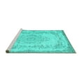 thumbnail image 2 of Ahgly Company Machine Washable Indoor Square Persian Turquoise Blue Traditional Area Rugs, 7' Square, 2 of 4