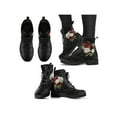 thumbnail image 3 of Woobling Womens Leather Boot Lace Up Ankle Boots Floral Short Bootie Non Slip Booties Work White Rose 5, 3 of 4