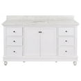 thumbnail image 3 of Bella 60" Single Bathroom Vanity with White Cabinet and Engineered Marble Top, 3 of 7