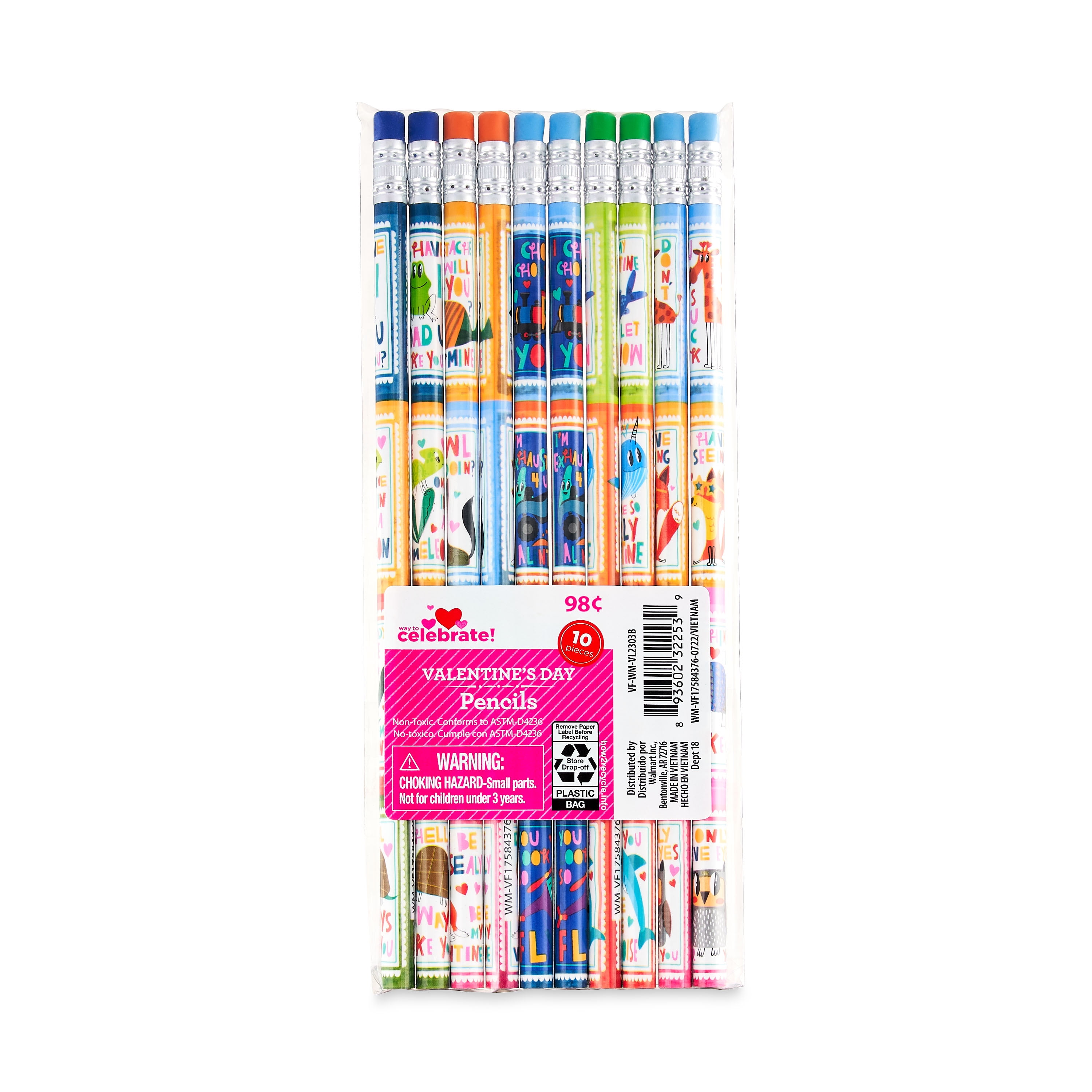NEW 3 Packs Way To Celebrate Valentines Day Pencils 10 Pieces 30