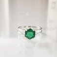 thumbnail image 2 of Hexagon Emerald Ring, 925 Sterling Silver Ring, Women Ring, Hydro Emerald Ring, May Birthstone, Christmas, Thanksgiving, Tiny Dainty Ring, Handmade, Statement Jewelry, Anniversary, 2 of 8