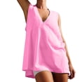thumbnail image 3 of Robe de Plage Sans Manches pour Femmes, Chemises à Col en V, Décontractée d'Été, Hauts de Couverture Unis Sans Manches, 3 of 7