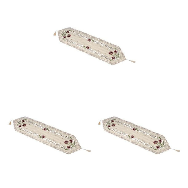 Camino de Sala de Estar Naiovety Artesanía Bordada Poliéster Café Mantel Decoraciones Rosa 40x150cm CBP132907