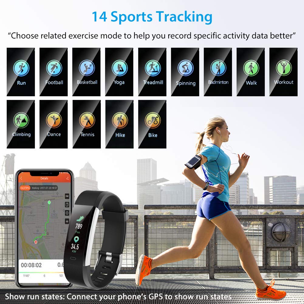 Fitness Tracker HR,fitness tracker with blood pressure monitor, Smart Fitness Band with Step Counter, Calorie Counter, Pedometer device(TURQUOISE) - image 3 of 8