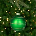 thumbnail image 5 of Northlight Glittered Golden Stripes Christmas Glass Ball Ornaments - 3" (75mm) - Red and Green - 4ct, 5 of 9