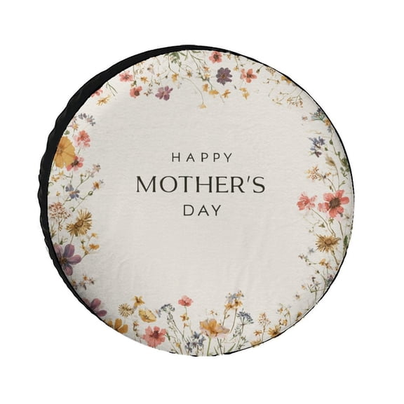 Spring Summer Wildflowers Floral Botanical Heavy Duty Spare Tire Cover Mom Gifts Waterproof Polyester Wheel Protectors Wheel Covers for Trailer SUV Truck Camper Travel Trailer Accessories 12inch