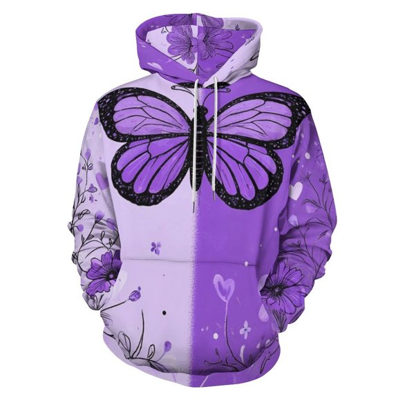 Dreamy Purple Butterfly Pattern (55)-2 Men's Women New Sweatshirt Hoodie Men's Plus Size Sweatshirt Hooded Sweatshirt 3d Printed Street Men's Cloth