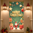 thumbnail image 6 of Decorative Design Merry Christmas Banner Gingerbread Man Decorative Ornaments Santa Claus New Year Background for Holiday Celebration Indoor Decoration Kids Party, 6 of 9