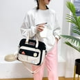 thumbnail image 4 of Japanese Hit Color Shoulder Bag  Multi-pocket Students Crossbody Handbag with Pendant for School Travel (Green), 4 of 10