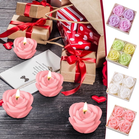 DIY Rose Flower Scented Candle Making Kit, Realistic Wax Candle Craft Set Featuring Romantic Fragrance for Valentine's Day Gifts, Wedding Favors and Home Decor, Green Floral Design Blahzhy