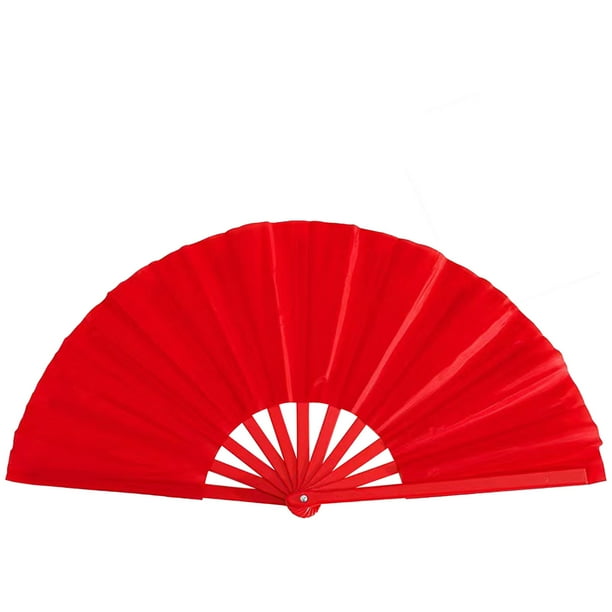 Abanico plegable brillante de 33 cm con bolsa, ventilador magnético de succión, abanico de Kung Fu para actuaciones de danza, abanico Hanfu antiguo para estudiantes, accesorio de fiesta, decoración