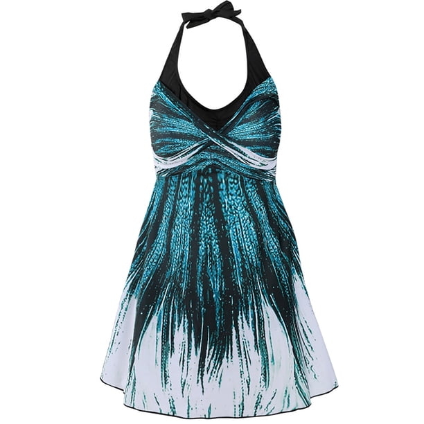 Traje de baño para mujer, bóxer conservador con estampado ceñido al cuerpo, conjunto de dos piezas de traje de baño, falda y bóxer, traje de baño dividido OAVQHLG3B Store lin121212