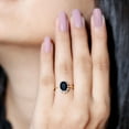 thumbnail image 3 of Rosec Jewels Natural Black Onyx Oval Engagement Ring with Halo (6X8mm, AAA Grade) - Black Onyx Diamond Ring - with Jewelry Box, 10K Yellow Gold, US 3.00, 3 of 6
