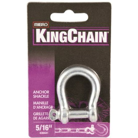 MIBRO 430441 5/16" Anchor Shackle Zinc Plated Steel 440 lb Capacity (Silver)