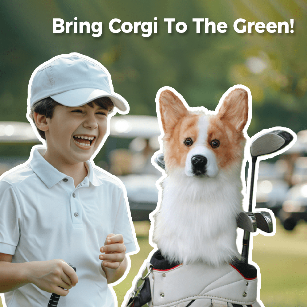 Corgi Golf Club Headcover, Dog Golf Driver & Woods Club Cover, Corgi Dog Golf Head Cover