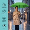 thumbnail image 6 of Knirps U.200 Ultra Light Automatic Rain Umbrella in Green – One-Touch Auto Open/Close, Wind-Tunnel Tested, 37in Canopy, Aluminum Fiberglass Frame, Pocket-Size Travel Umbrellas, Cover Included, 6 of 7