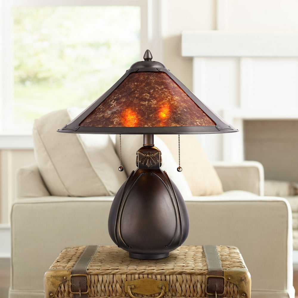 Robert Louis Tiffany Art Deco Accent Table Lamp 19" High Bronze Pottery