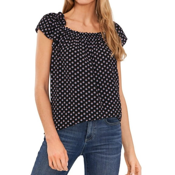 CeCe Womens Ruffled Tunic Blouse, Multicoloured, Medium