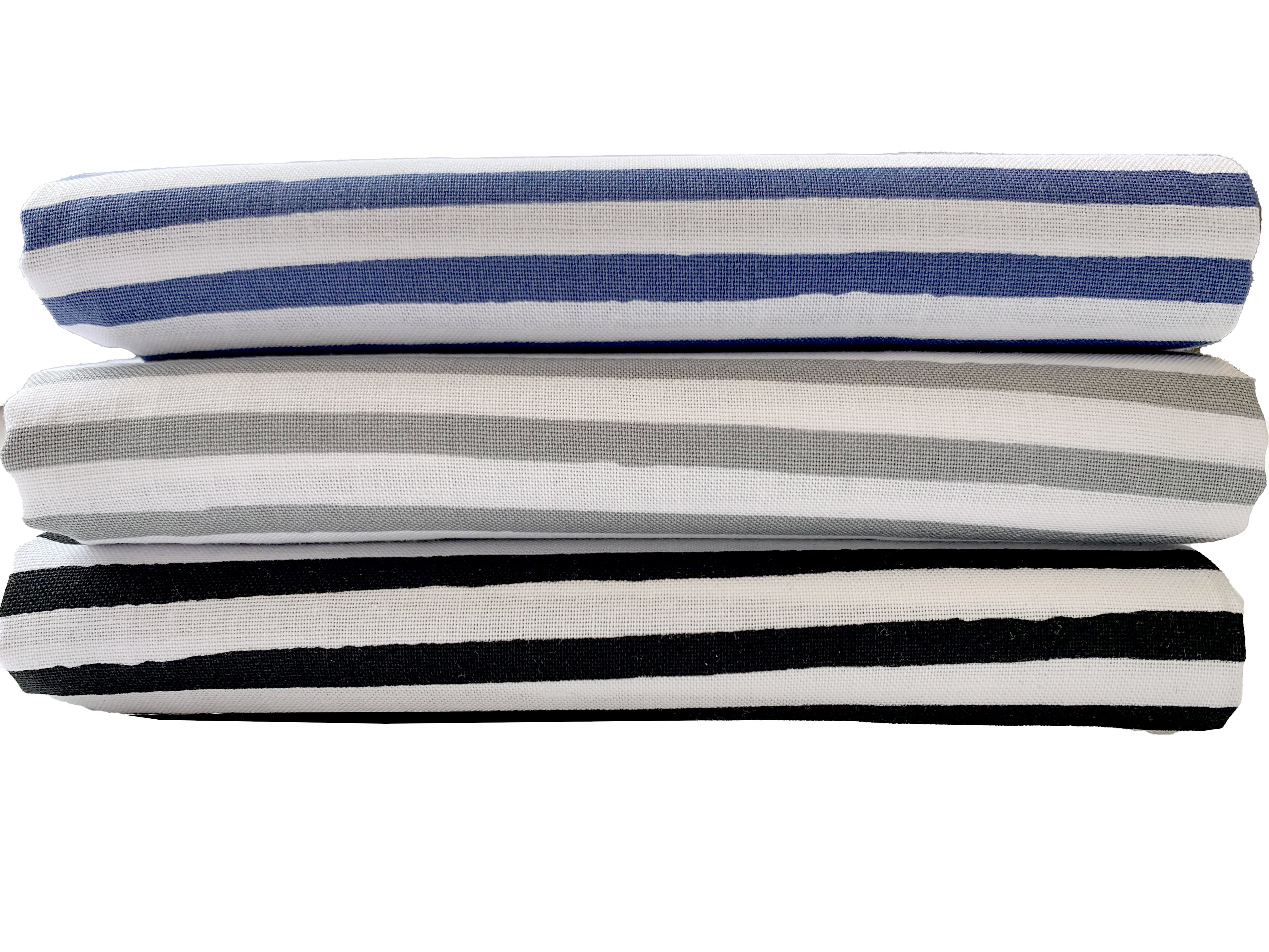 (3 pack) Mainstays 100% Cotton 1 Yard Precut Fabric Grey Stripe