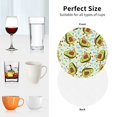 thumbnail image 6 of Fuzoiu Avocado Doing Sport Print Leather Coasters Set,Drink Coasters Set of 4,for Tabletop Protection, Durable PVC Coasters,Home Décor and Housewarming Gift-Round Shape, 6 of 6