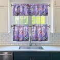 thumbnail image 3 of Purple Lavender Flower Butterflies 3-Piece Kitchen Curtains Set Kitchen Curtains Sets with Valance for Windows Rod Pocket Machine Washable Kitchen Decor Decorations (54"x18"+2x27.5"x24"), 3 of 6