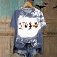thumbnail image 4 of Mnuaqn Womens Bleached Sublimation Blanks Shirts Leopard Graphic Tees Tops Short Sleeve Polyester Tshirts Cute Items Clothes Navy,Size L, 4 of 5