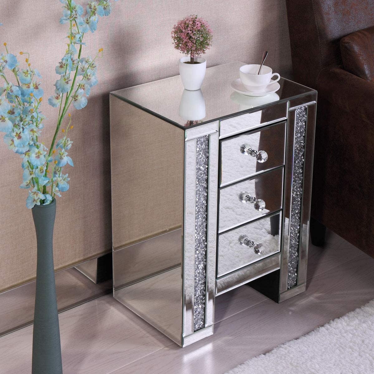 glitter bedside table