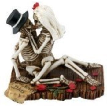Denim Days Figurine - Skeleton Couple Love Never Dies Dia de los Muertos Day of the Dead Figurine