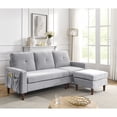 thumbnail image 3 of DEALTOPS 80" Convertible Sectional Sofa Couch with Movable Ottoman 3 Seats L-Shape Sofa Chaise for Living Room - Light Gray, 3 of 8