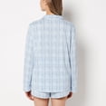 thumbnail image 3 of Casual Sleep Long Sleeve Button Down in a Textured Knit in Breezy Gingham, 3 of 5