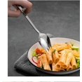 thumbnail image 2 of Zhuge Cuchara de acero inoxidable de 4 piezas para uso doméstico diario, cuchara para helado de 8,2 pulgadas y tenedor para ensalada (plateada), 2 of 5