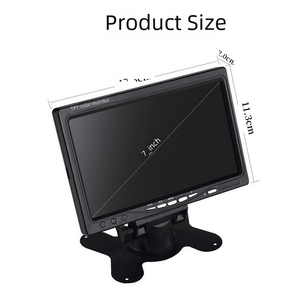 Pantalla de escritorio para automóvil de 7 pulgadas con HD, control de marcha atrás, entrada de video bidireccional para camión, imagen de marcha atrás