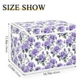 thumbnail image 3 of Large Lidded Foldable Storage Baskets Cubes Boxes Lids Bin for Home Bedroom Office Rose Flowers Purple, 3 of 7
