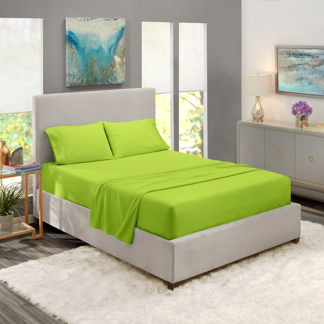 Bed Sheets Set 1800 Series Deep Pocket Soft Microfiber 4 Piece Queen Sheet Sets Gray