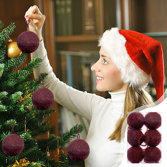 HOARBOEG ​​6Pcs Foam Ball Christmas Tree Ornaments, 2.36 Inch Brown Shatterproof Hanging Balls for Xmas Tree Home Party Decor, Lightweight Holiday Decorations Set​