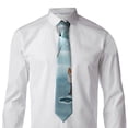 thumbnail image 5 of Zufioo Gnome And Red Fox Fishing Print Men's Silk Tie, Business Suit Tie - Anti-floating Buckle Design, Clothing Accessories Suitable for Business, Daily Life, Banquets, 5 of 7