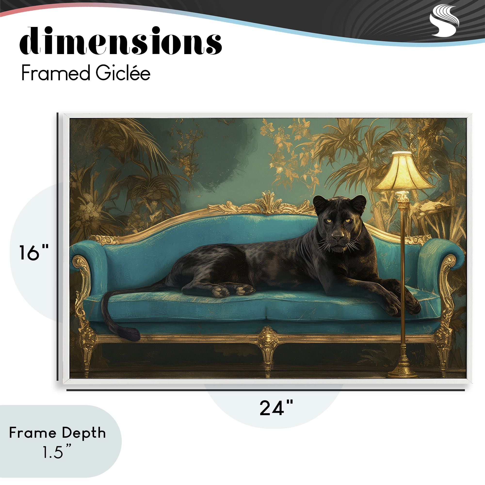 Stupell Industries Exotic Lounging Panther White Framed Giclee Art, design by Tina LeCour