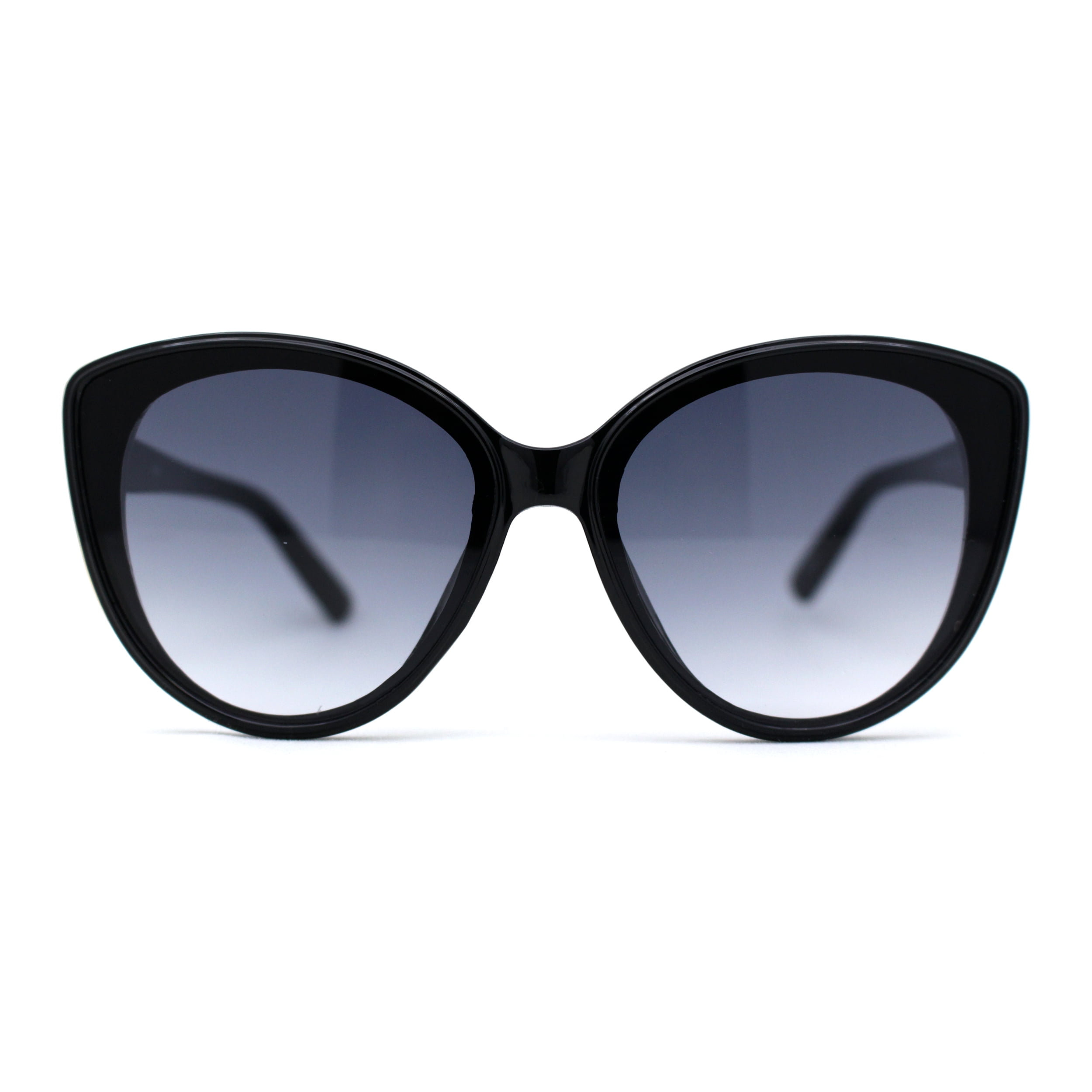 Womens Thick Plastic Large Pearl Jewel Trim Cat Eye  display picture 1