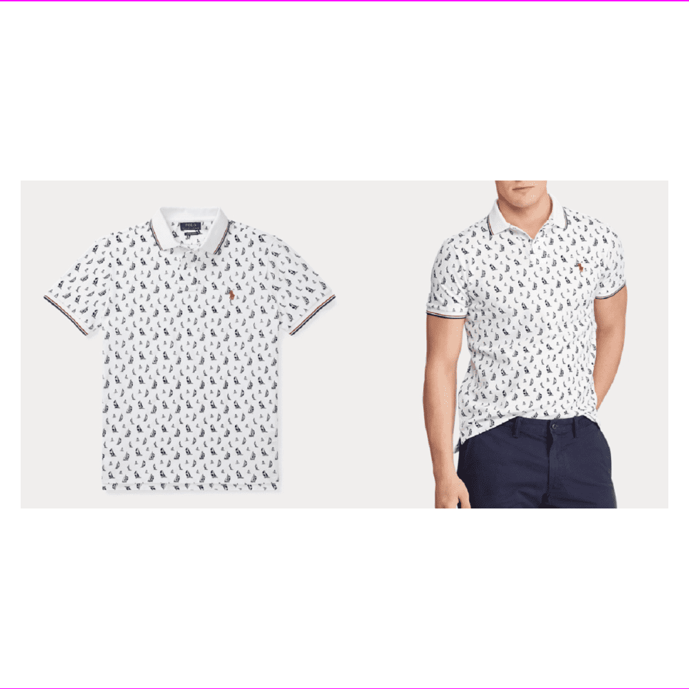 classic fit sailboat mesh polo