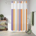 thumbnail image 6 of No Hook Shower Curtain, Orange Striped Shower Curtains for Bathroom with See Through Top Window, Farmhouse Stripes Modern Abstract Art Waterproof & Washable Bath Curtain Small Stall 36"x78", 6 of 9