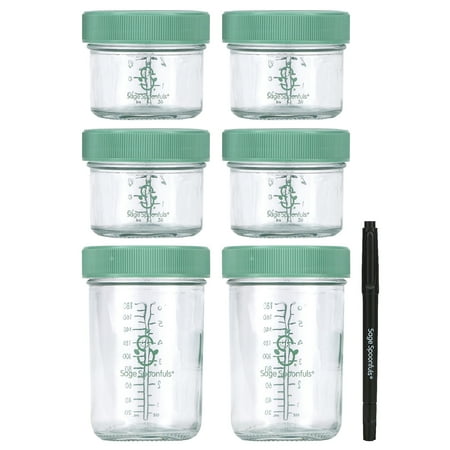 Sage Spoonfuls, Glass Baby Food Storage Jars, 6 Pack (1 Pack)