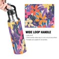 thumbnail image 4 of Yayeee 20oz Insulated Water Bottle Double Wall Stainless Steel with Flip Straw Lid, Colorful Painted Flowers Pattern, 4 of 7