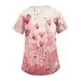 thumbnail image 5 of Valentine Scrub Top for Women Plus Size Hoilday V Neck Cute Love Heart Printed Scrub Shirts Casual Short Sleeve Scrubs Medical Nurse Uniform Nursing Workwear with Pockets Pink S, 5 of 5