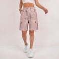thumbnail image 6 of Pxiakgy Bermuda Shorts for Women Athletic Biker Shorts Women Cargo Shorts for Women Workout Summer Women's Solid Color Multi Pocket Casual Pants Workwear Short Pants Pink Xl, 6 of 8