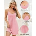 thumbnail image 5 of Womens Sleeveless Nightgown O Neck Sleeveless Sleep Dress Spaghetti Strap Racerback Pajama Dress Women's Cami Chemise Nightdress, S-XXL, 5 of 18