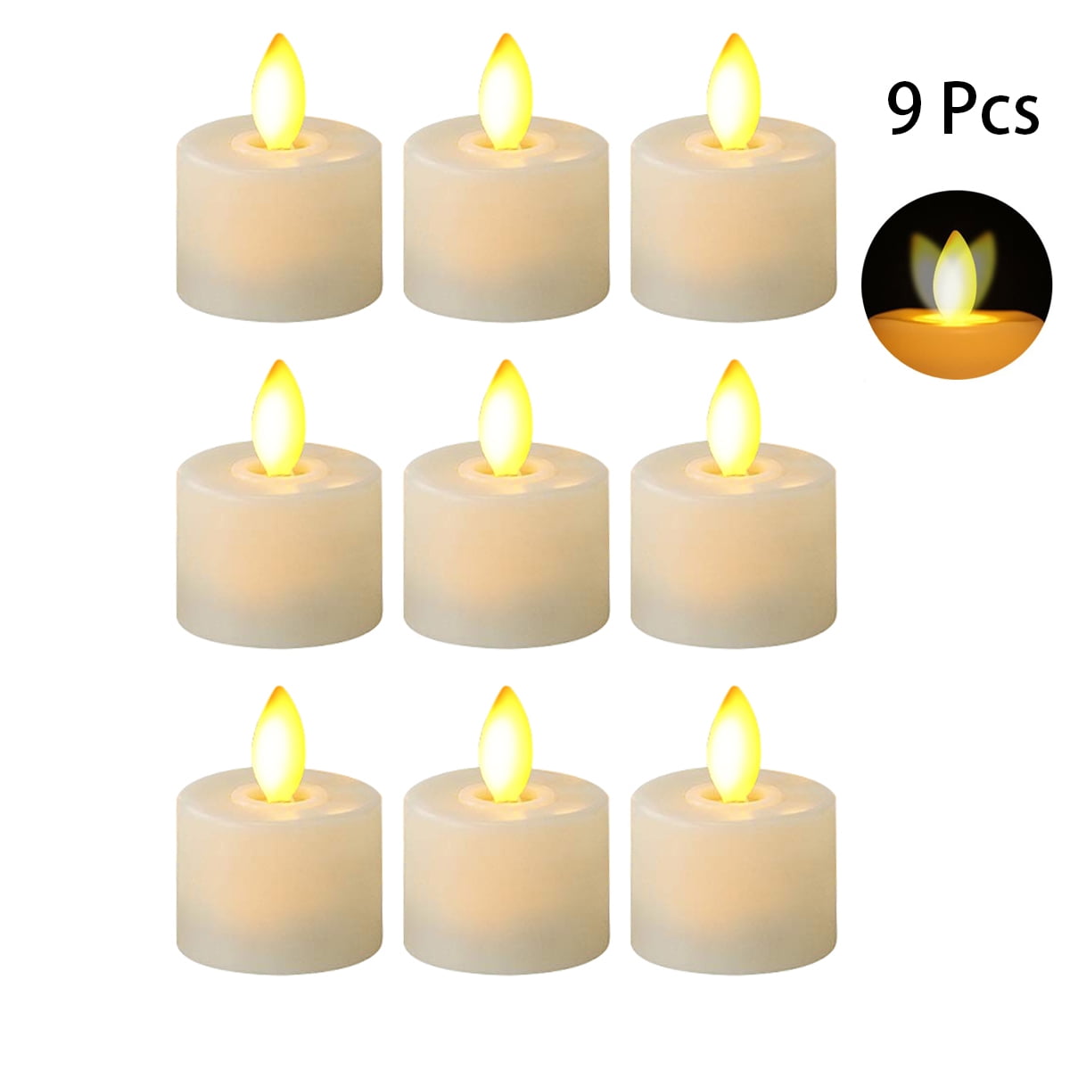 LED Candles Realistic Bright Flickering Moving Wick Electric Tea Lights Candles Battery Operated