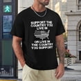thumbnail image 4 of Support The Country You Live In Trendsetting Men's Cotton Short Sleeve HD Print Tee for Casual T-Shirt Crew Neck Top Black 3XL, 4 of 7