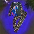 thumbnail image 2 of Paguaki Kids Pajama Set in Dark 3D Fluorescent Print Boys Girls Nightwear Soft Long Sleeve PJs with Designs Comfy Sleepwear 2-Piece Set Size 3T 4T, 2 of 7