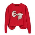 thumbnail image 5 of Chandails à Capuchon Rouges Sans Capuche pour Femmes Chandail Décontracté à Manches Longues à Col Rond pour Femme Doux Confortable Coupe Ample Chandail à Enfiler pour Tous les Jours Noir Chandails pour Femmes, 5 of 5